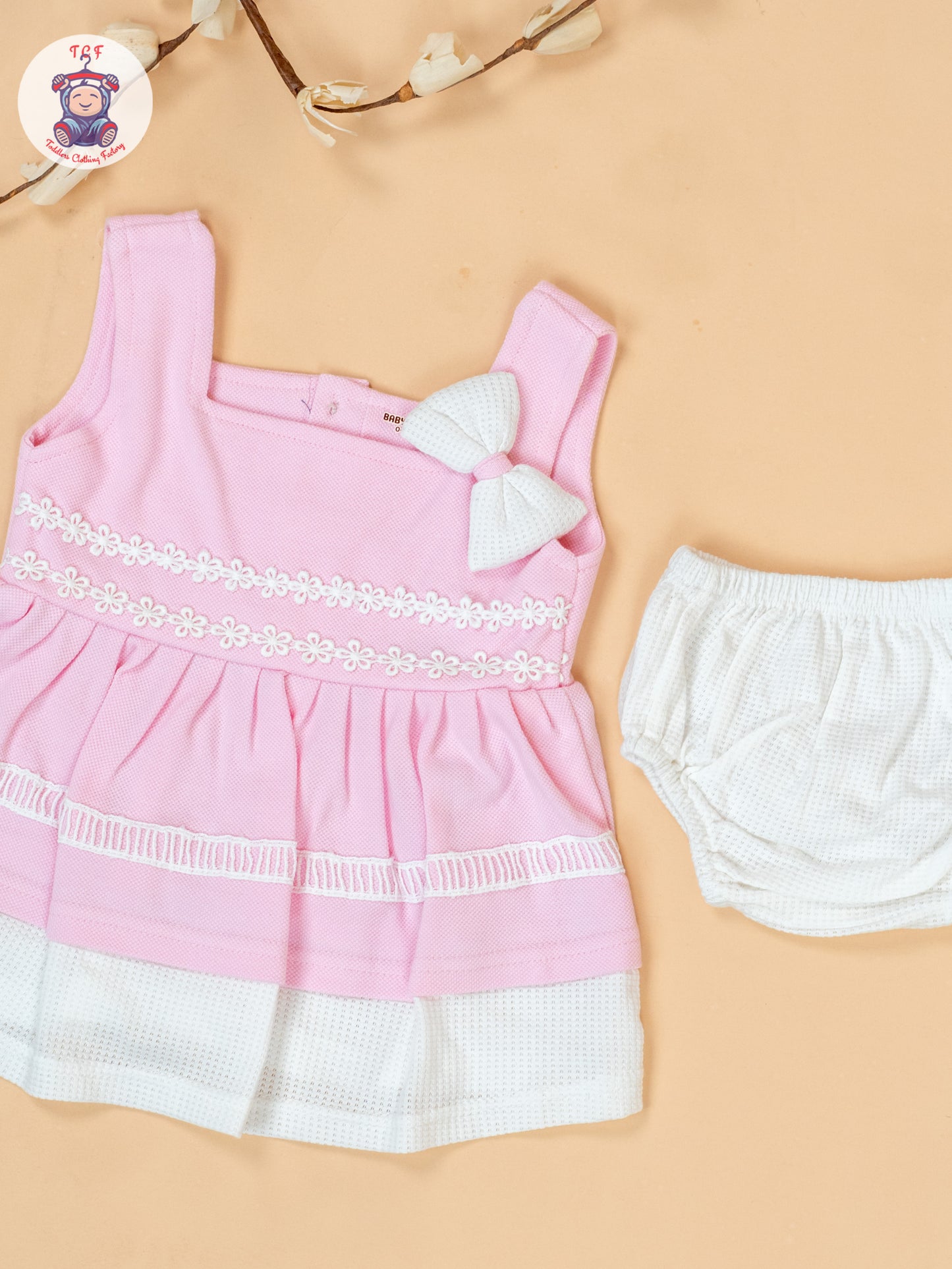 Light Pink & White - Cotton Frock