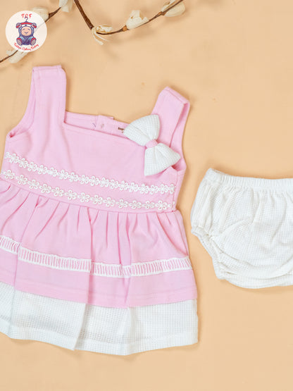 Light Pink & White - Cotton Frock