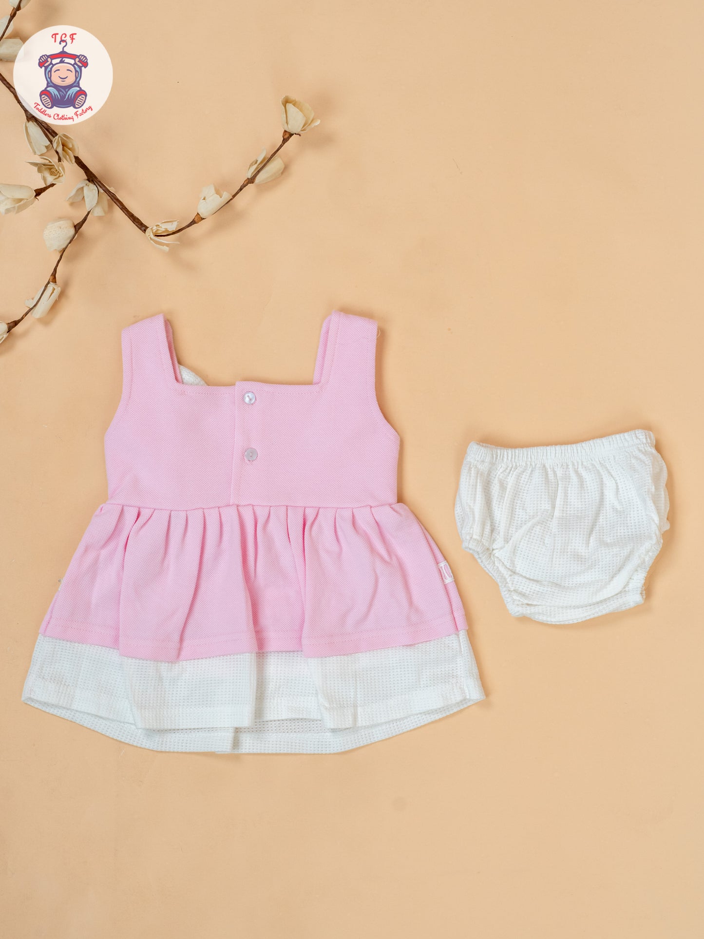 Light Pink & White - Cotton Frock
