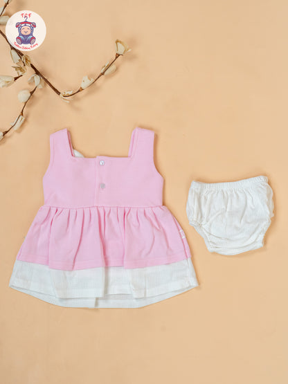 Light Pink & White - Cotton Frock