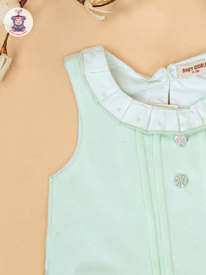 Pista Green & White - Cotton Frock