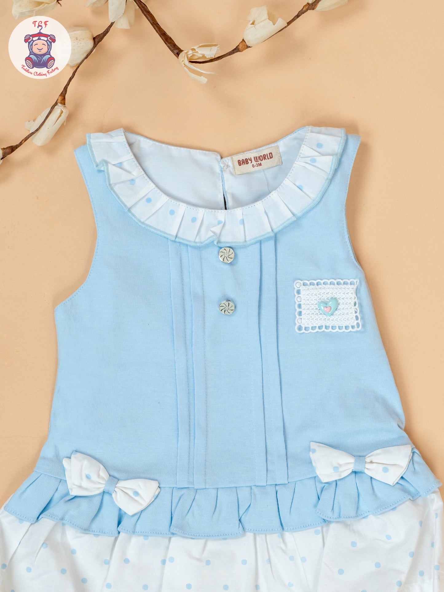 Sky Blue & White - Cotton Frock