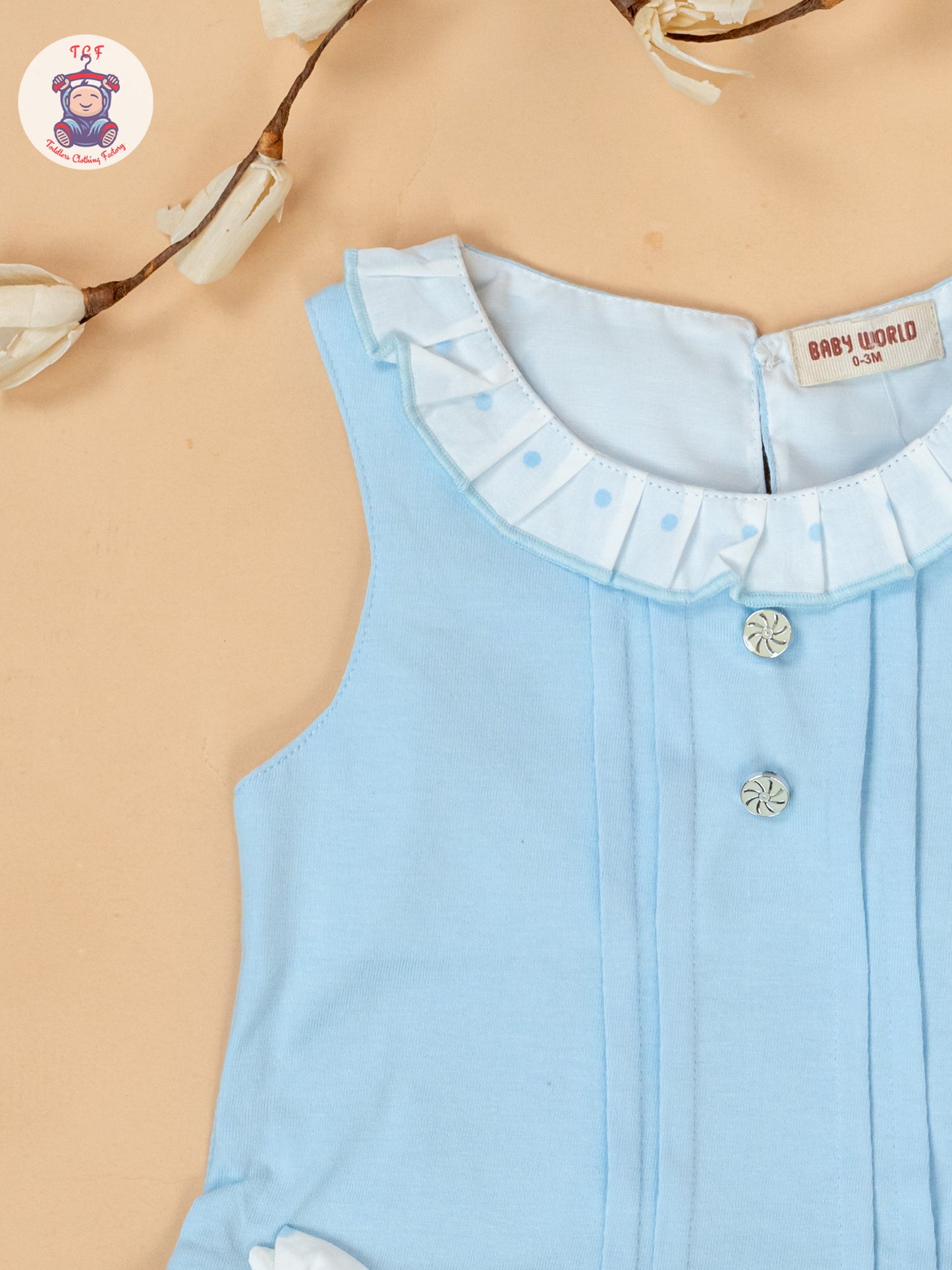Sky Blue & White - Cotton Frock