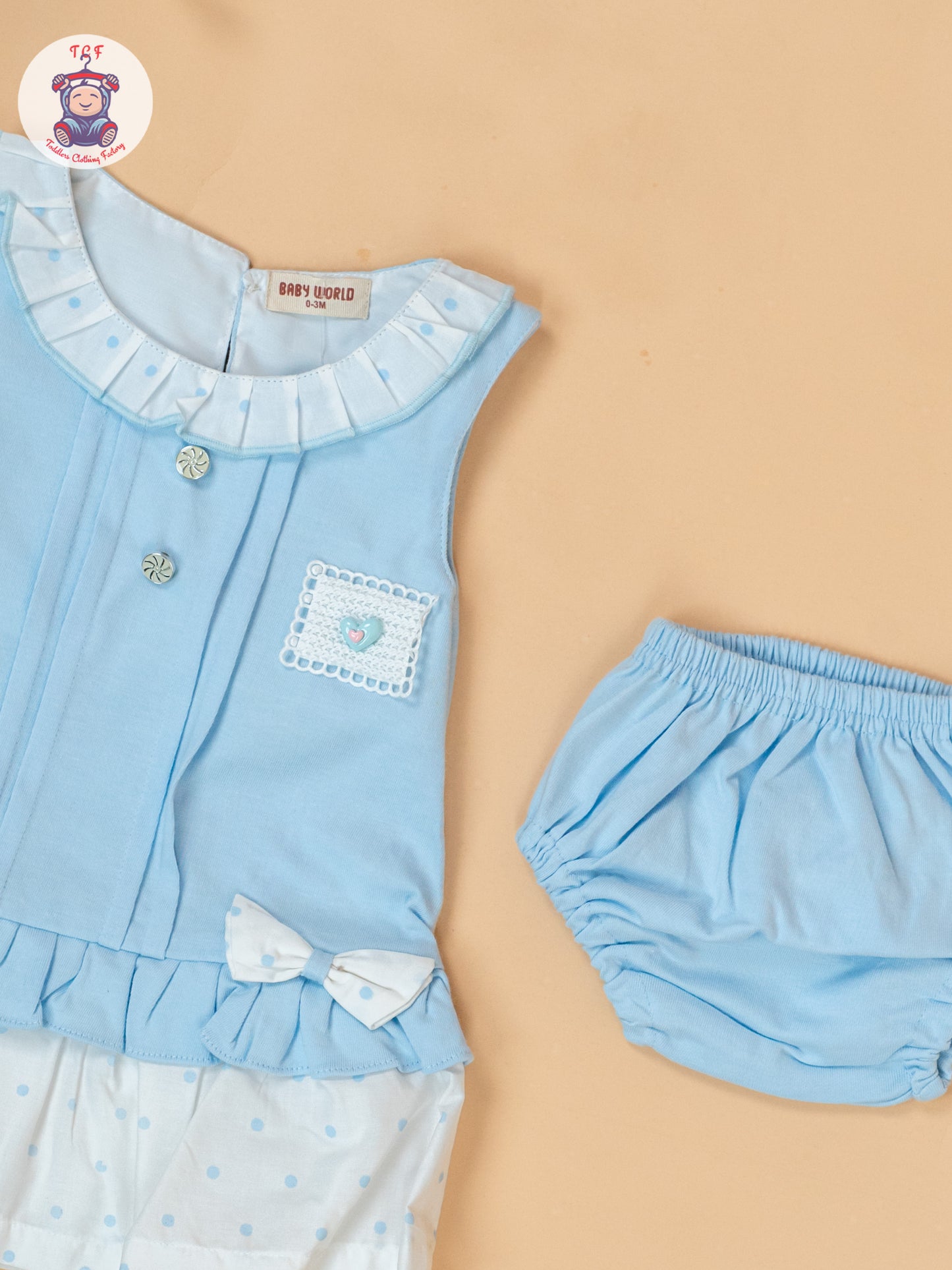 Sky Blue & White - Cotton Frock