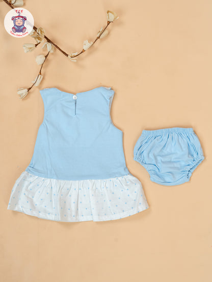 Sky Blue & White - Cotton Frock