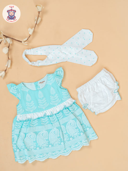 Mint Green & White - Cotton Frock