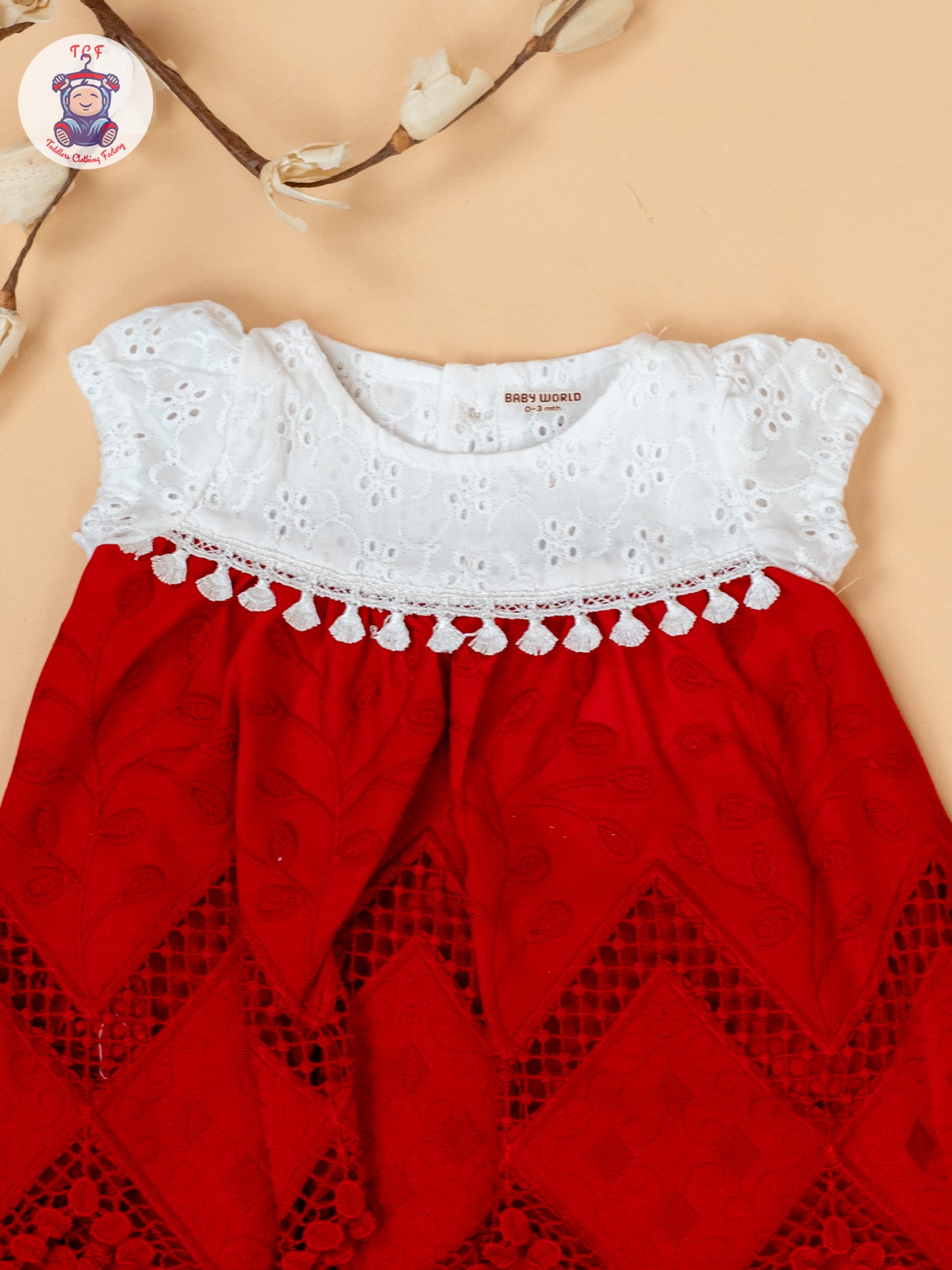 White & Red - Cotton Frock