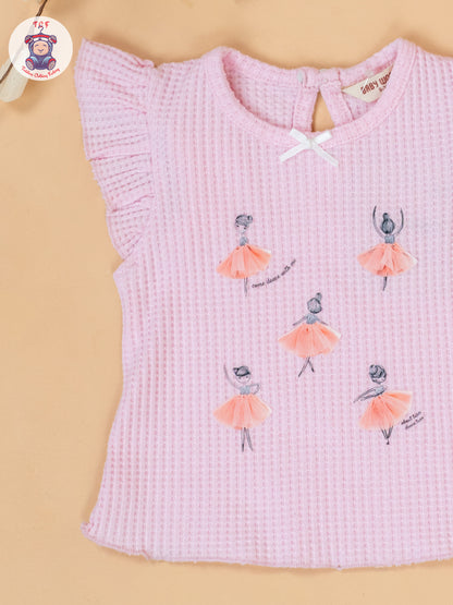 Baby Pink & White - Top & Shorts