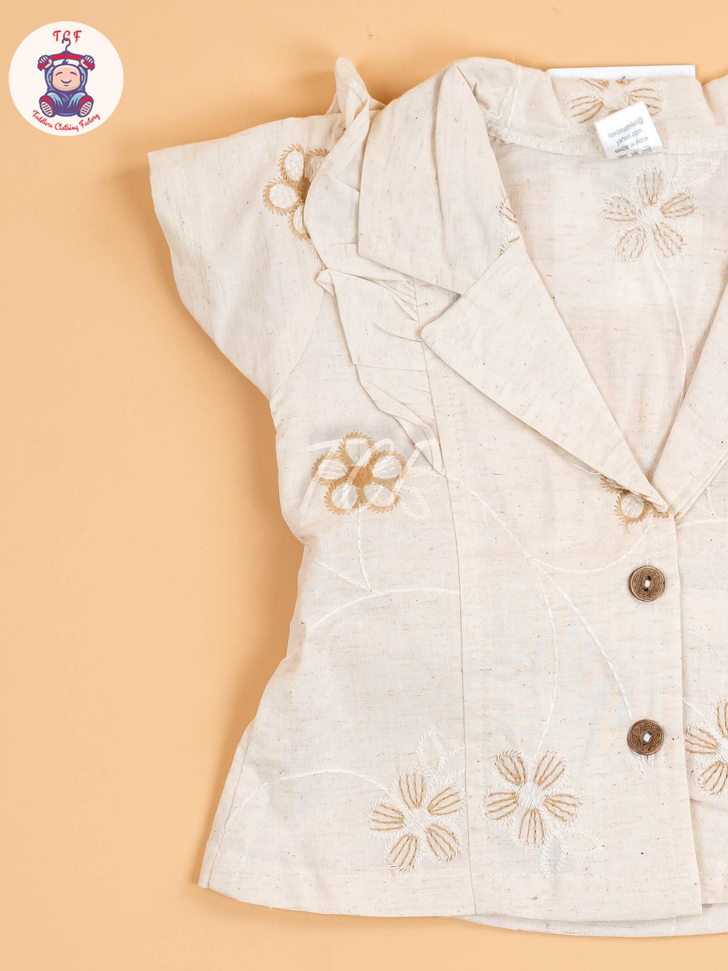 Light Brown - Girls Linen Tunics & Shorts