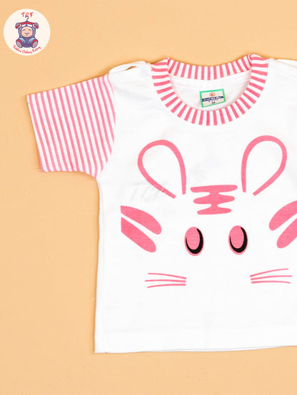 Light Pink & White - Cat Jumpsuits