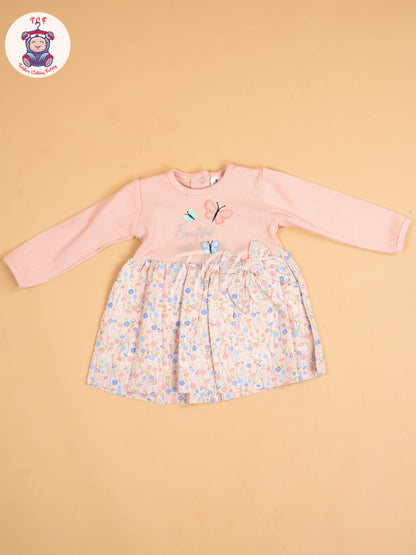 Peach  - Girls Readymade Cotton Frocks