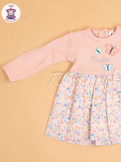 Peach  - Girls Readymade Cotton Frocks