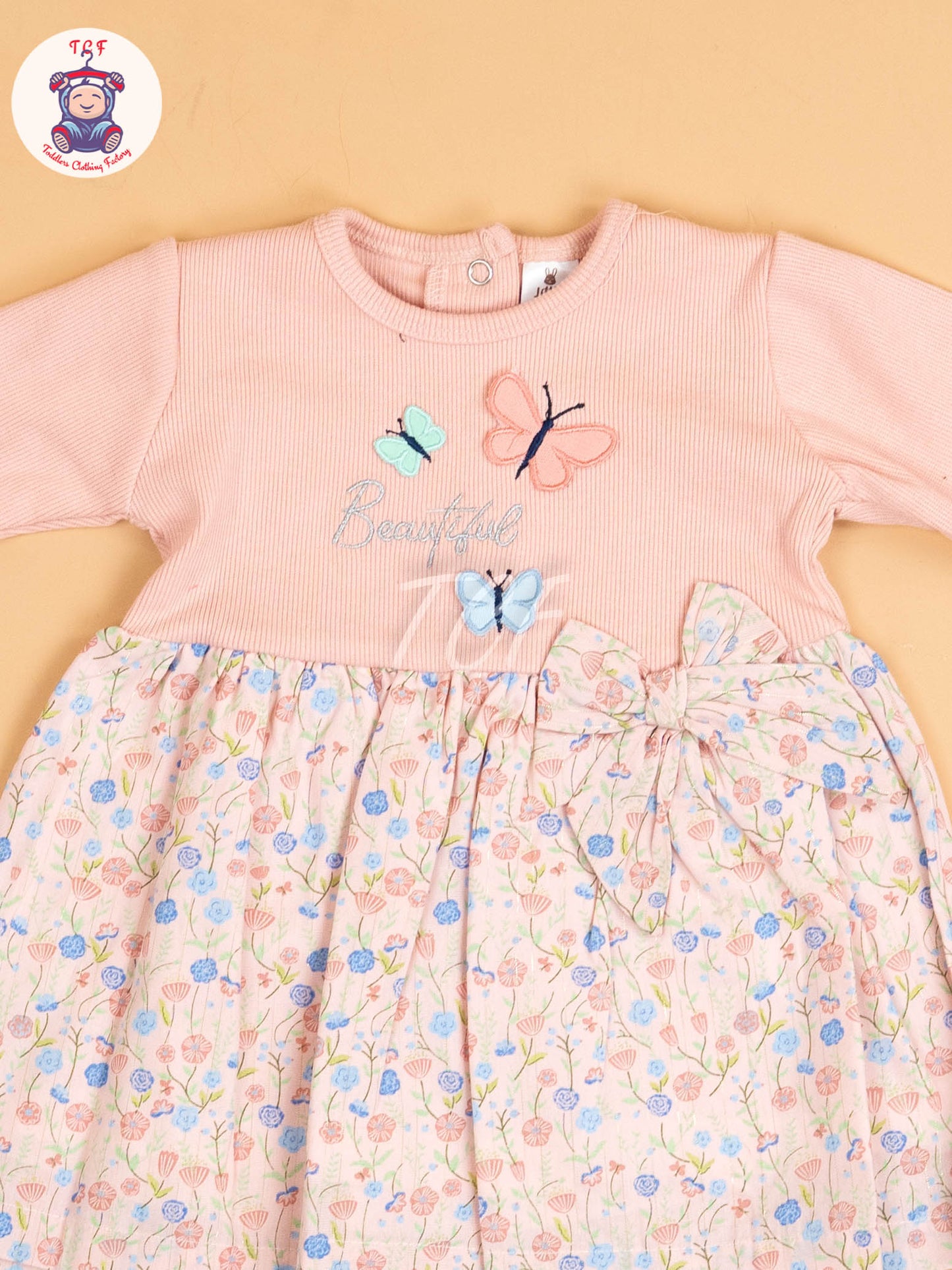 Peach  - Girls Readymade Cotton Frocks