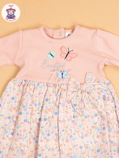 Peach  - Girls Readymade Cotton Frocks