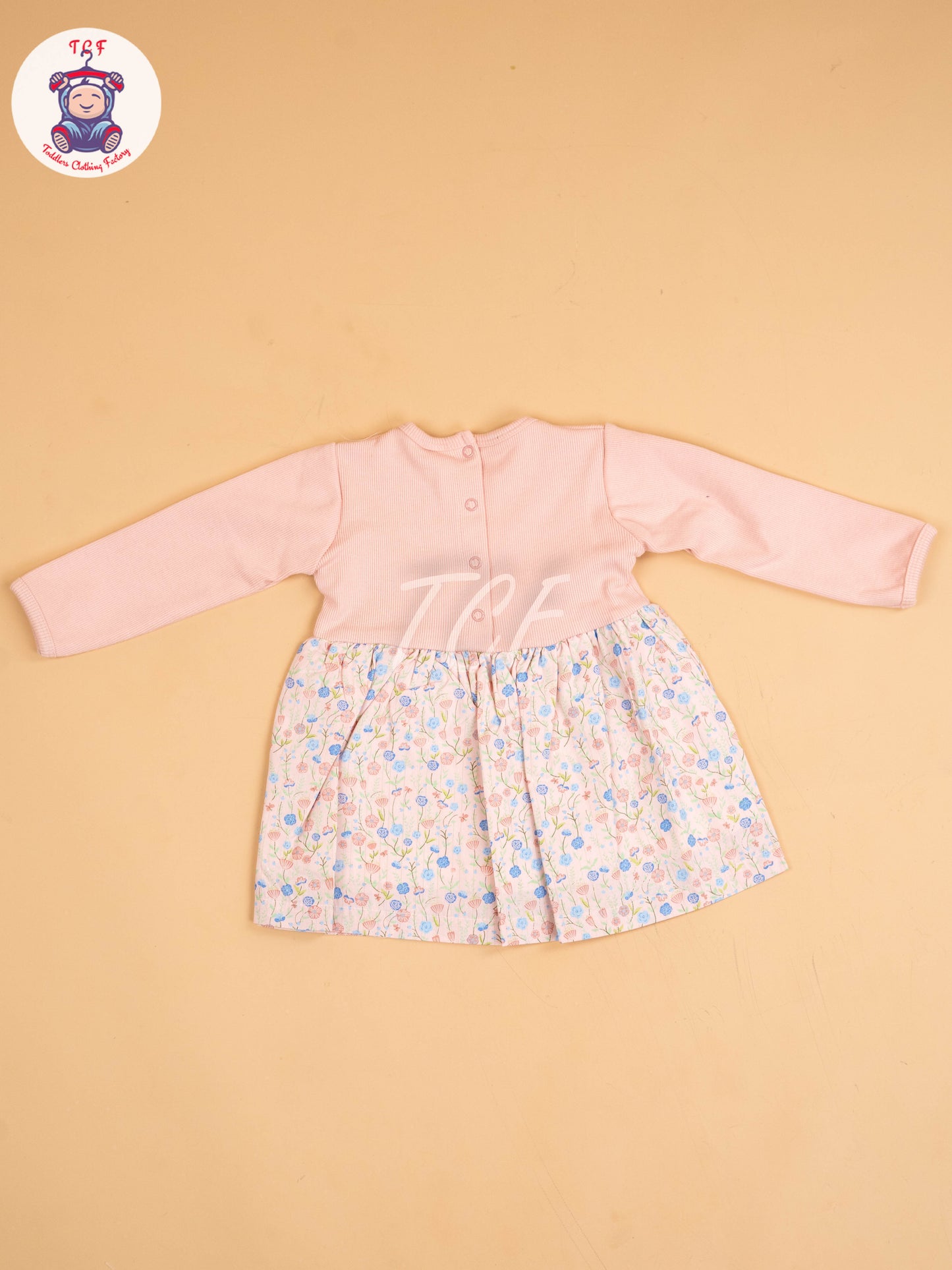 Peach  - Girls Readymade Cotton Frocks