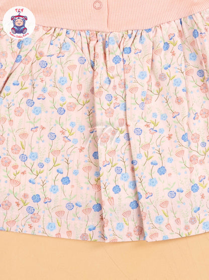 Peach  - Girls Readymade Cotton Frocks