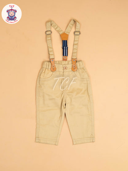 Maroon & Sandal - Full Sleeves Shirts & Pants With Suspender & Bow