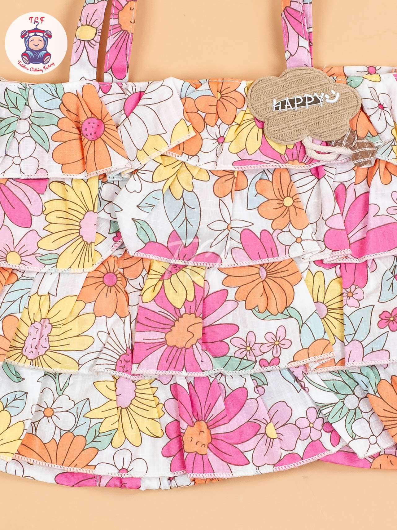 Pink & Orange Floral Printed - Girls Co-ords Sets