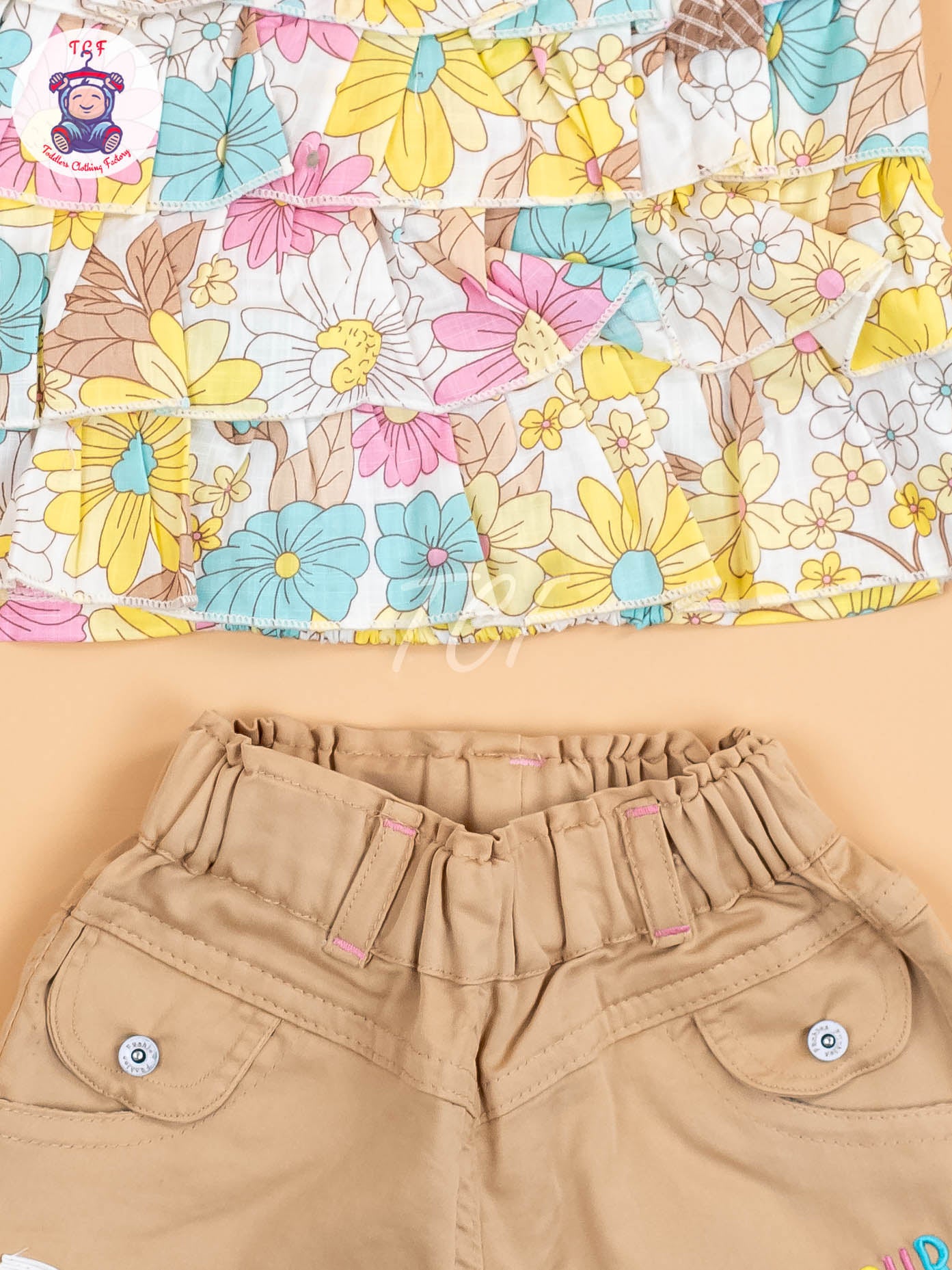 Yellow & Pink Floral Printed - Girls Co-ords Sets