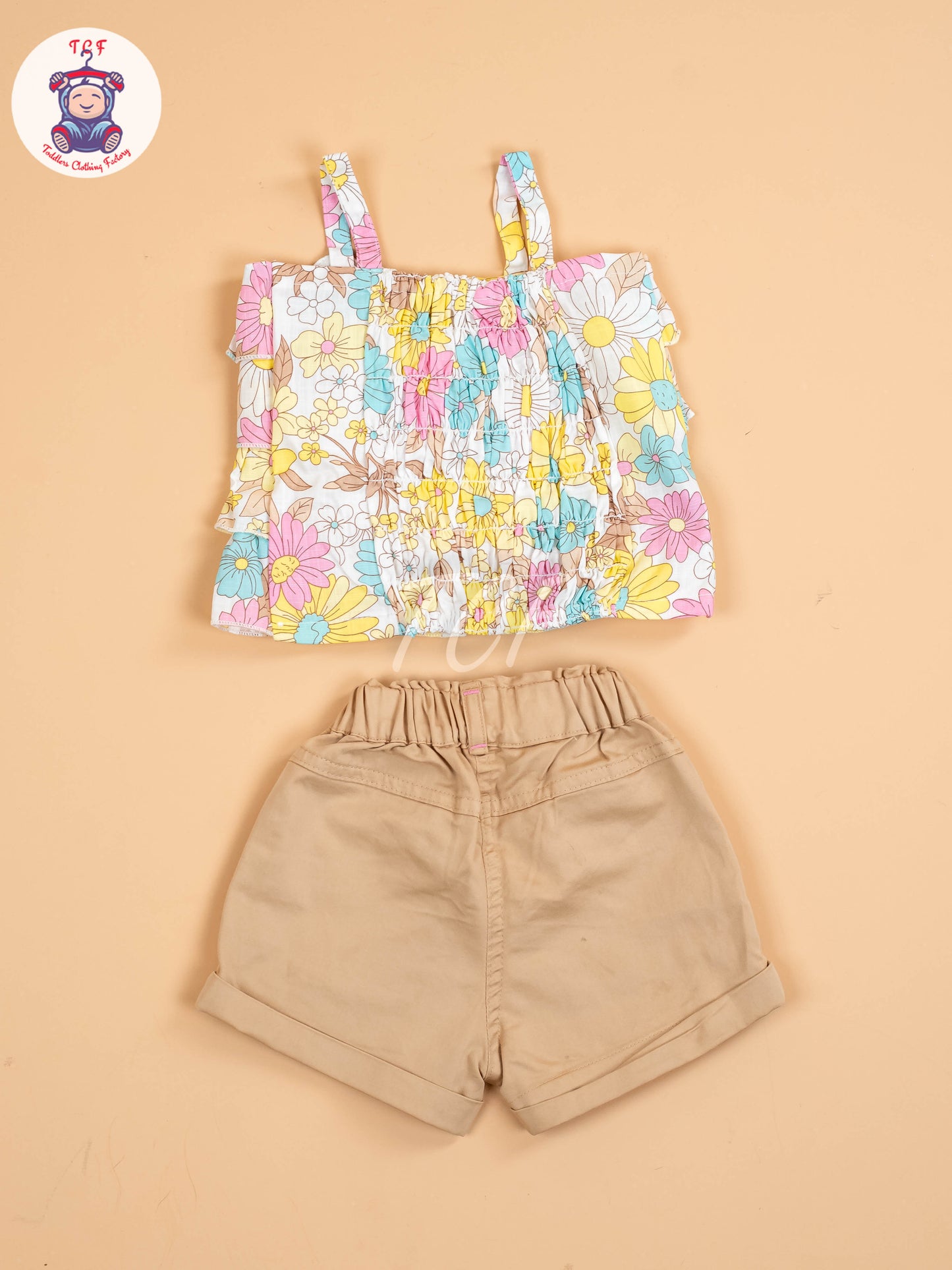 Yellow & Pink Floral Printed - Girls Co-ords Sets