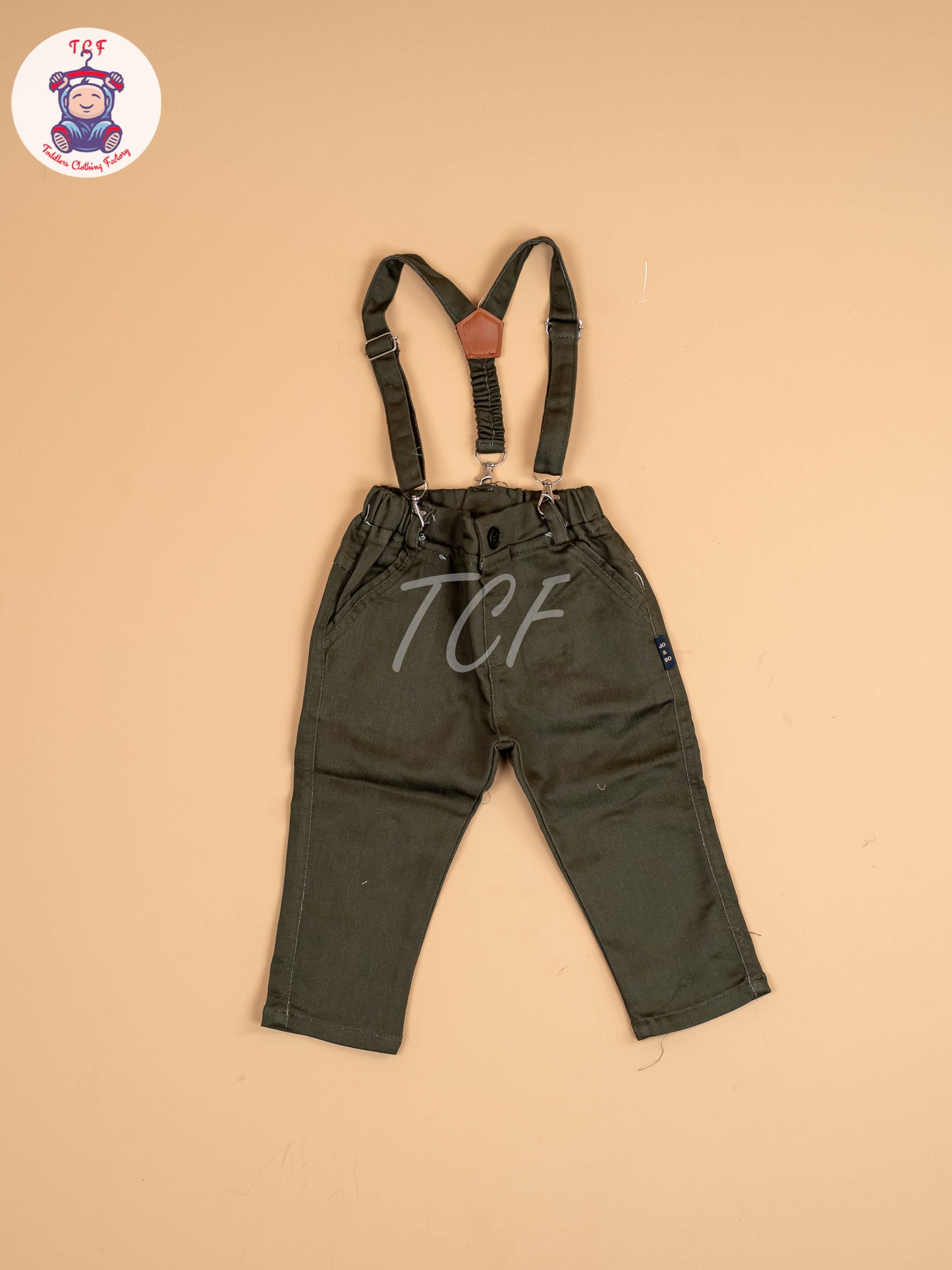 Beige & Brown - Full Sleeves Shirts & Pants Set With Suspender & Bow