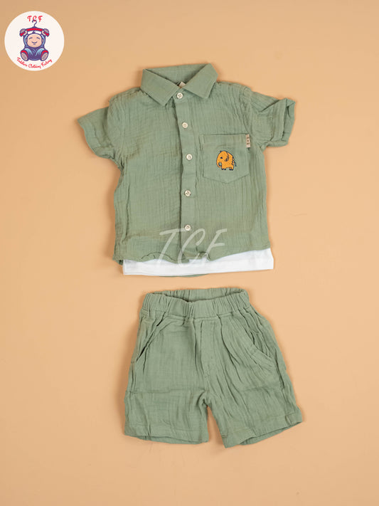 Green  - Rocket Boys Readymade Cotton Shirts & Shorts