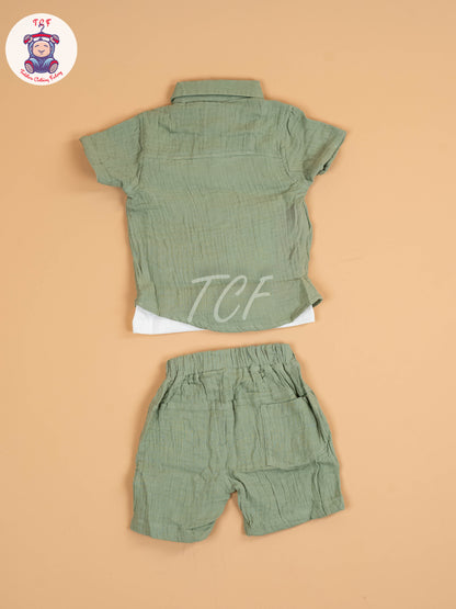 Green  - Rocket Boys Readymade Cotton Shirts & Shorts