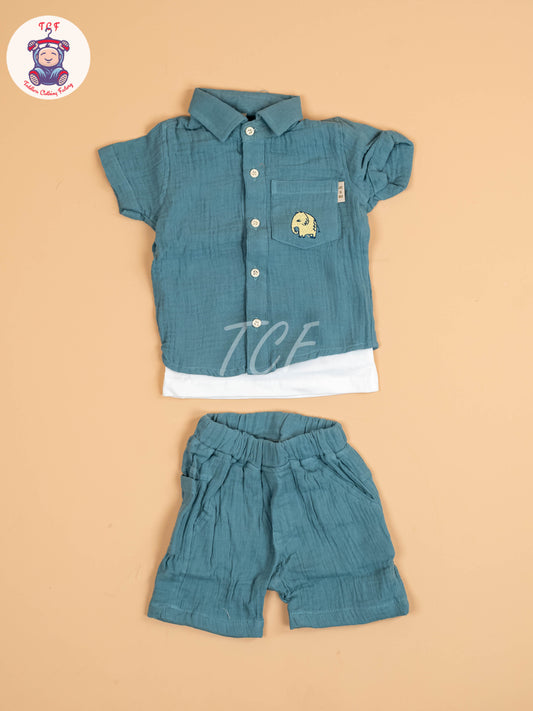 Light Green - Rocket Boys Readymade Cotton Shirts & Shorts