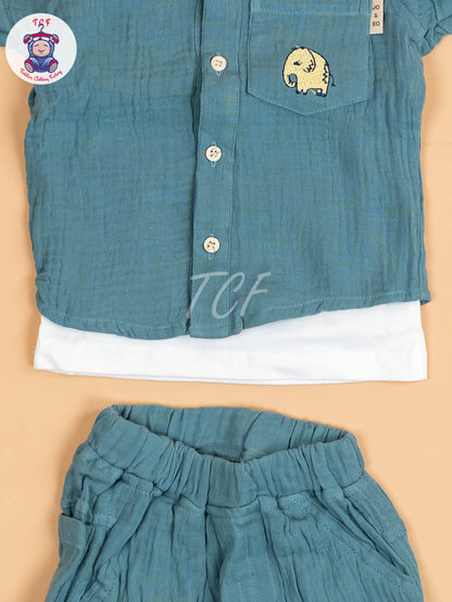 Light Green - Rocket Boys Readymade Cotton Shirts & Shorts