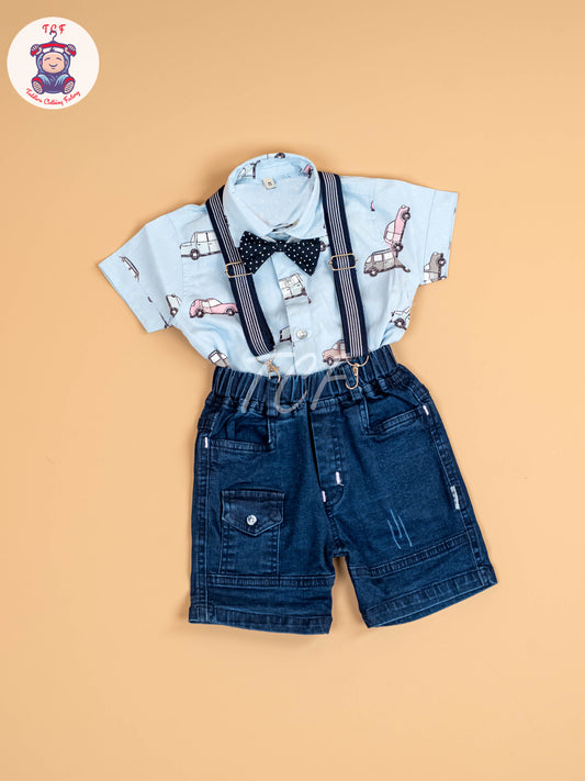 Blue & Navy Blue - Boys Shirts & Shorts