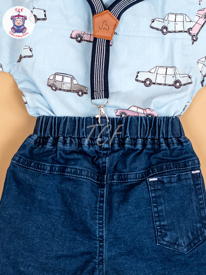 Blue & Navy Blue - Boys Shirts & Shorts