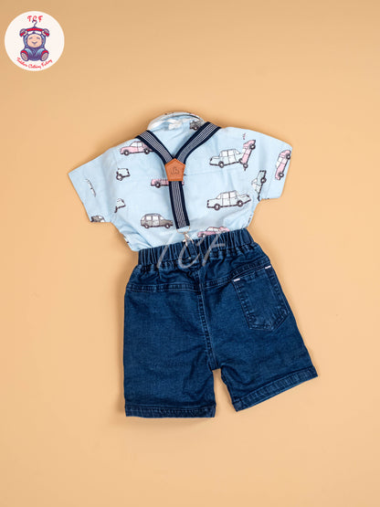 Blue & Navy Blue - Boys Shirts & Shorts