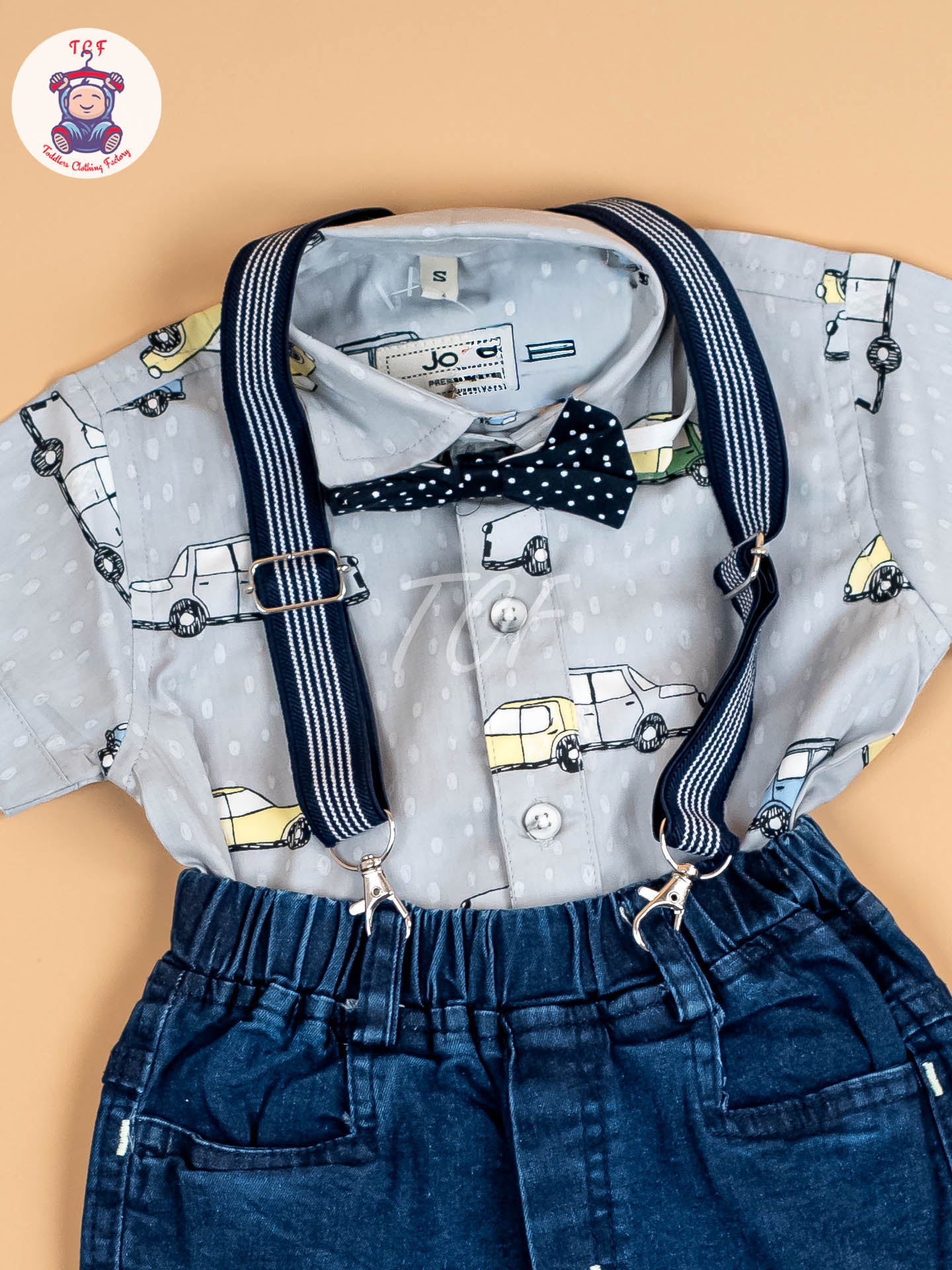 Grey & Navy Blue - Boys Suspender Sets
