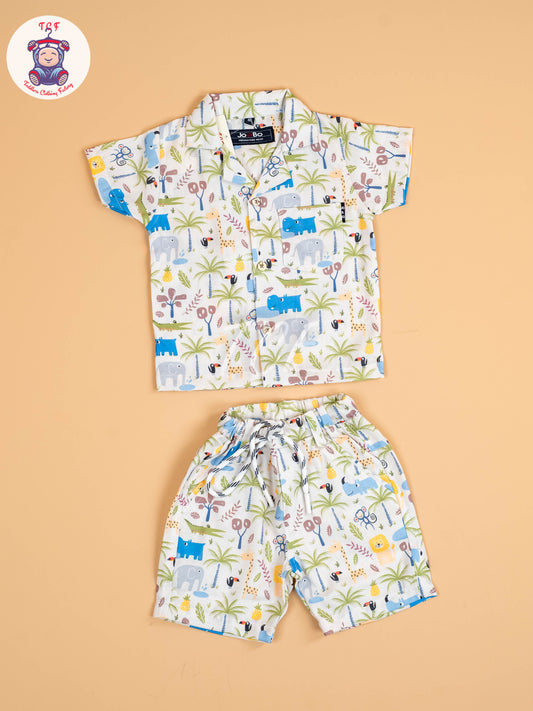 White Printed - Boys Shirts & Shorts