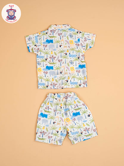 White Printed - Boys Shirts & Shorts