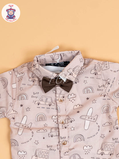 Peach & Brown - Boys Shirts & Shorts