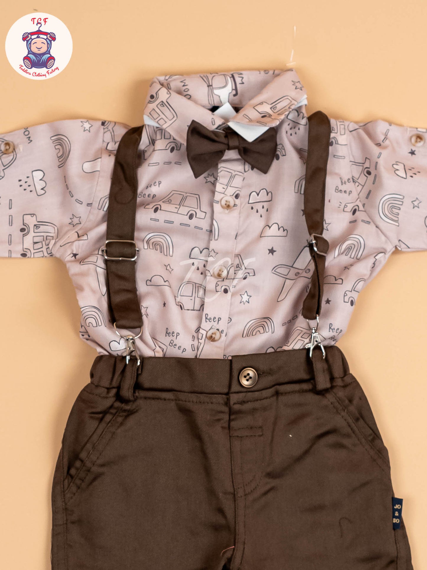 Peach & Brown - Boys Shirts & Shorts