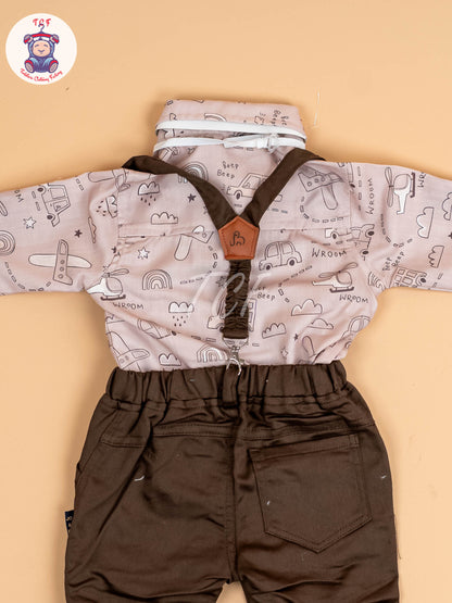 Peach & Brown - Boys Shirts & Shorts