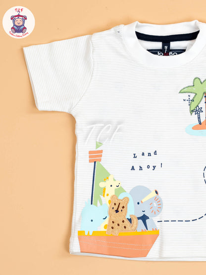 White & Green - Boys T-Shirt & Shorts