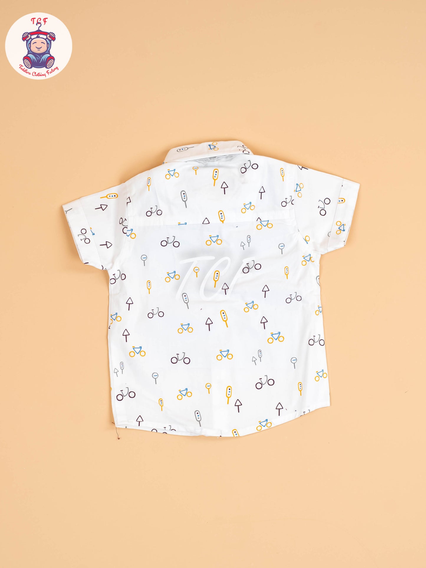 White & Brown Half Sleeves Shirts & Shorts Set With Suspender & Bow