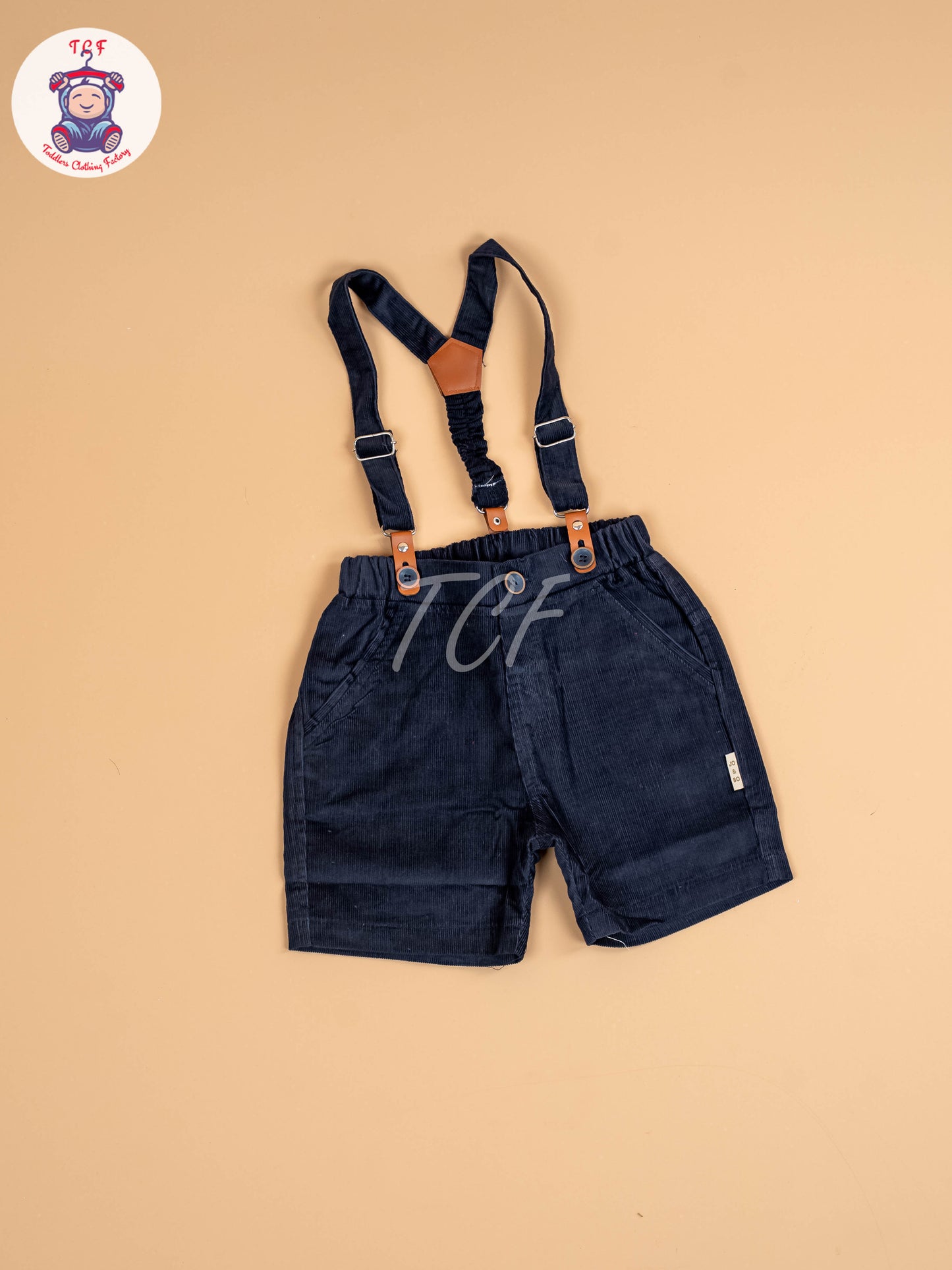 White & Brown Half Sleeves Shirts & Shorts Set With Suspender & Bow
