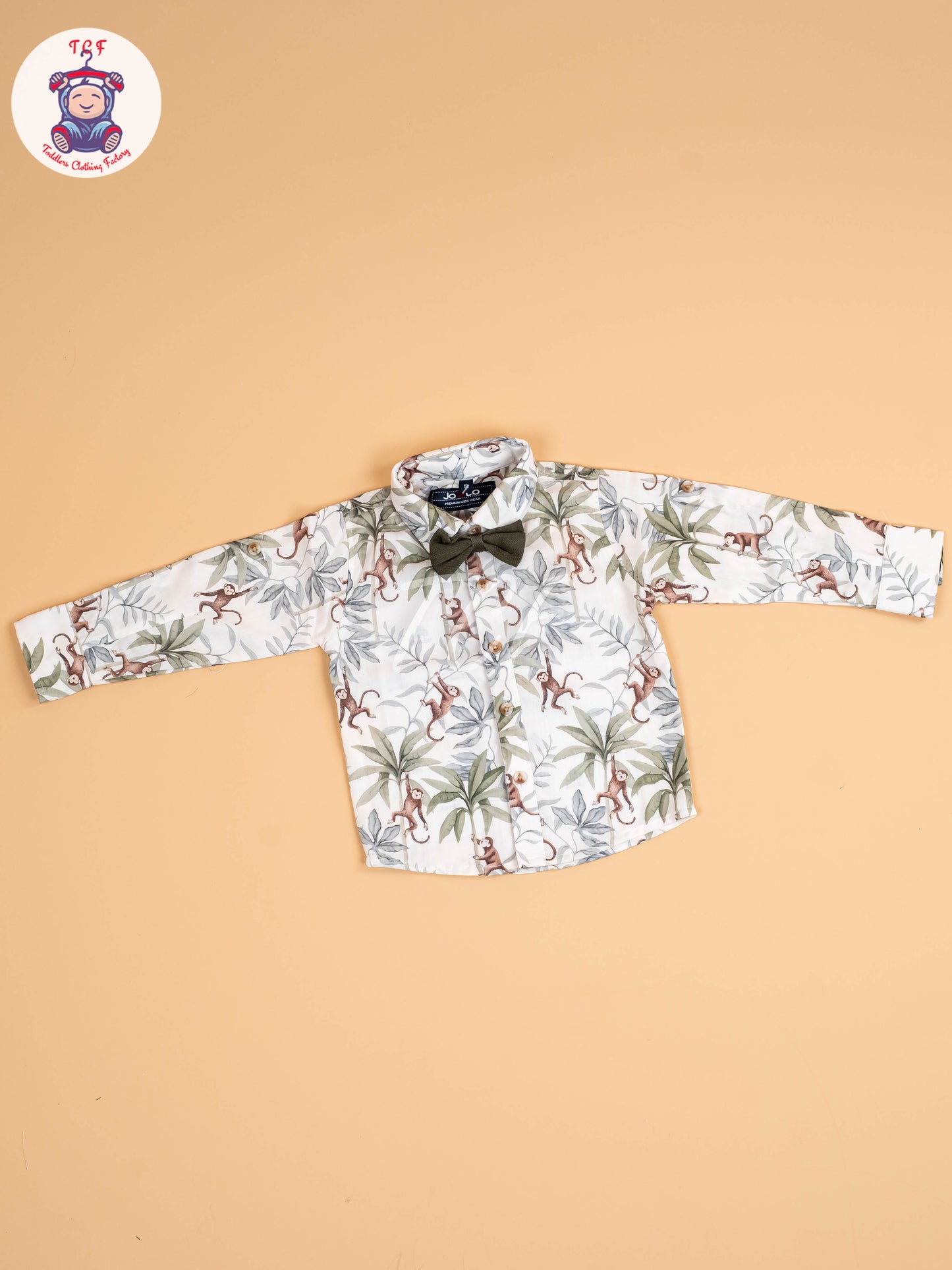 White & Green Half Sleeves Shirts & Shorts Set With Suspender & Bow