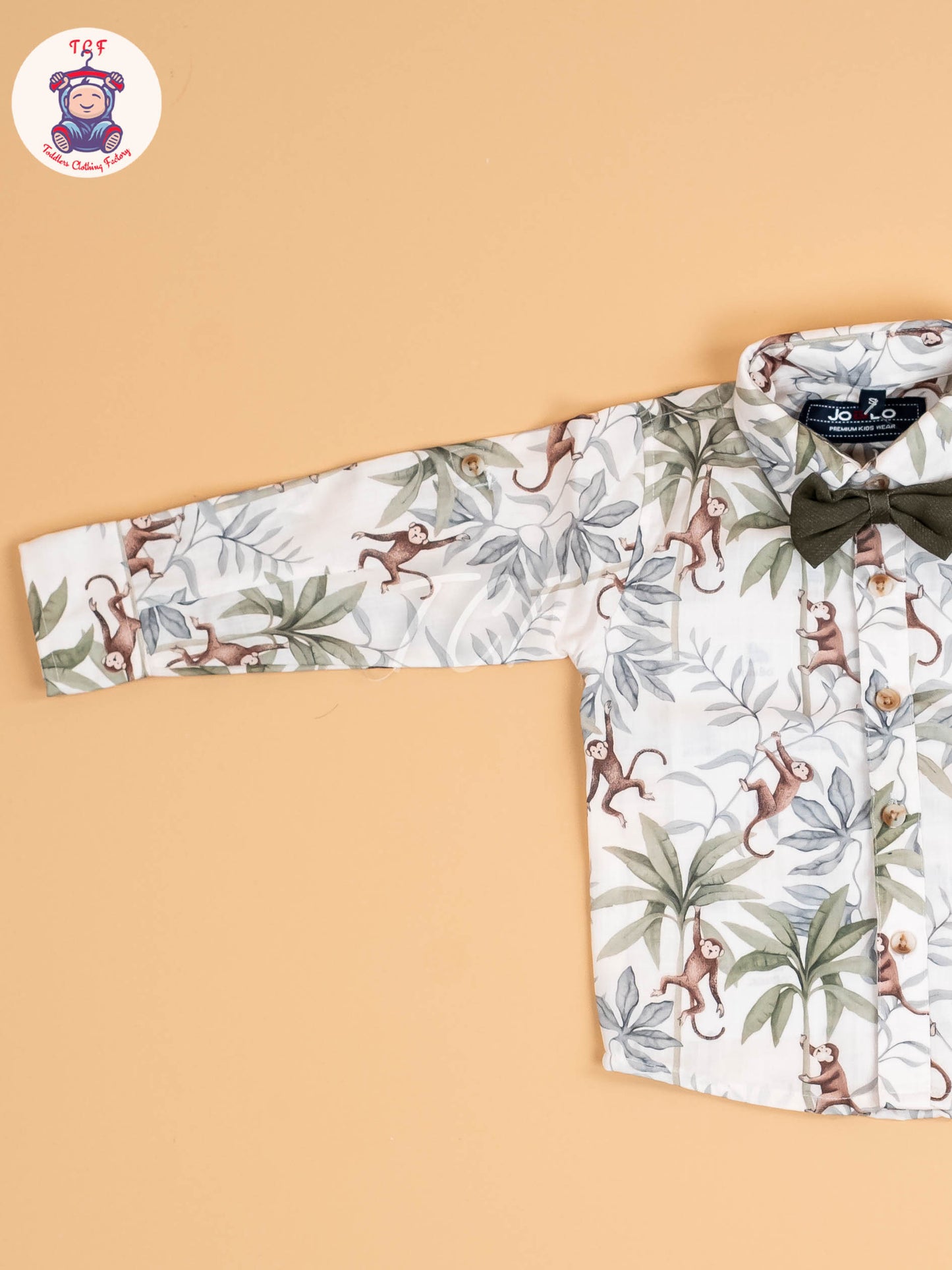 White & Green Half Sleeves Shirts & Shorts Set With Suspender & Bow