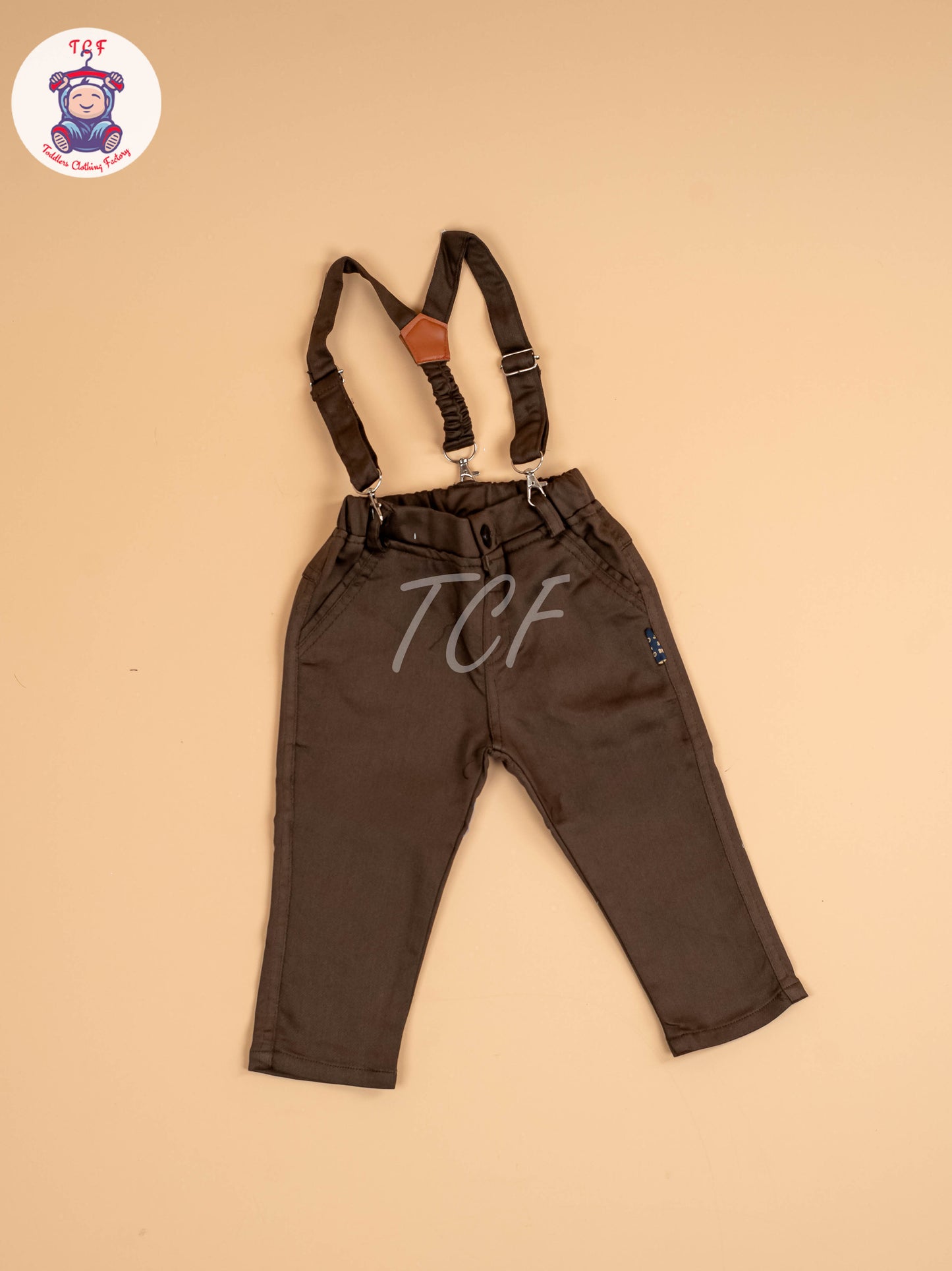 White & Brown Half Sleeves Shirts & Shorts Set With Suspender & Bow