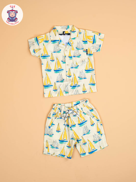 Cream - Boys Shirt & Shorts