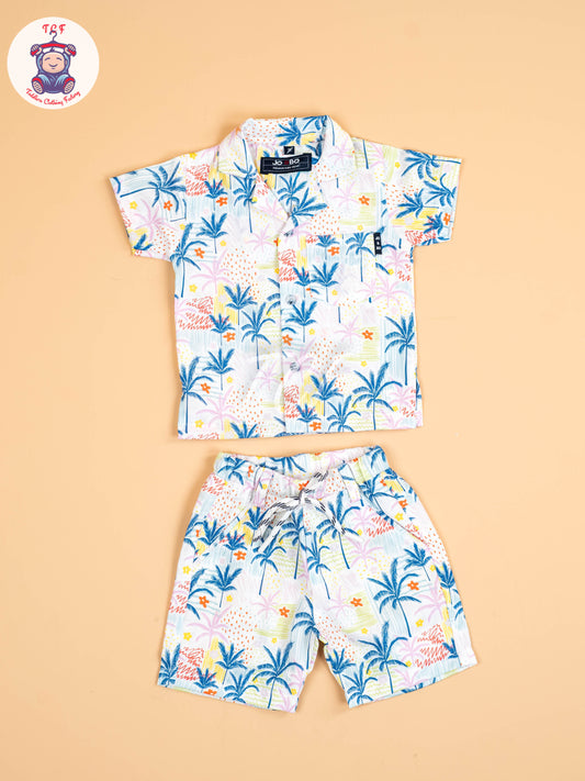 White - Boys Shirt & Shorts