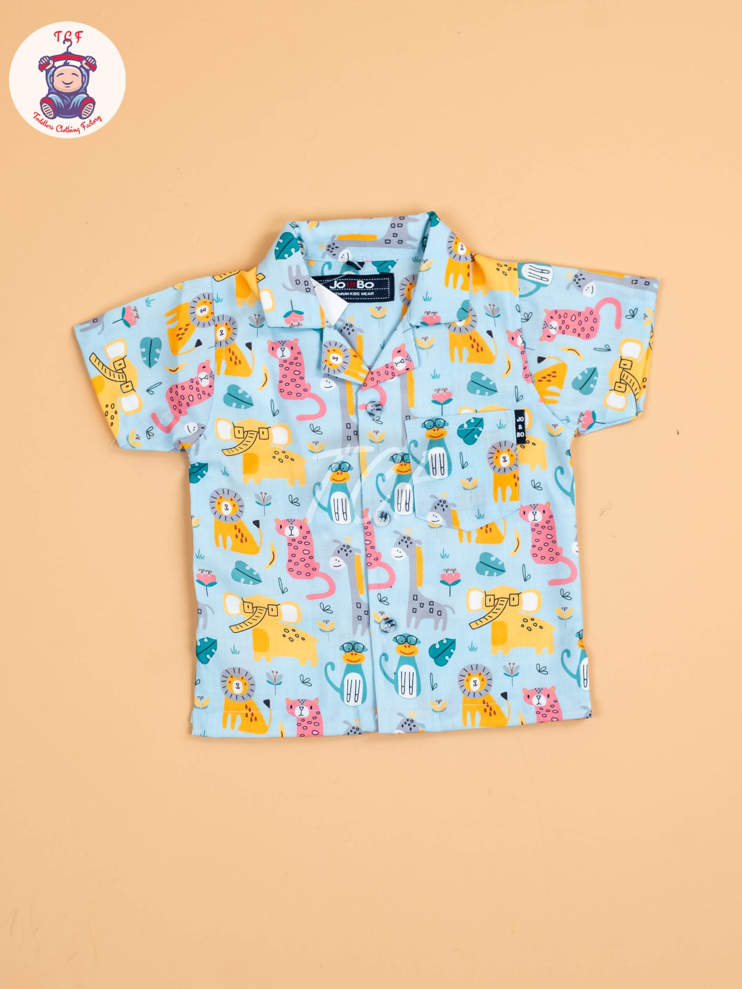 Blue Animal Printed - Boys Shirt & Shorts