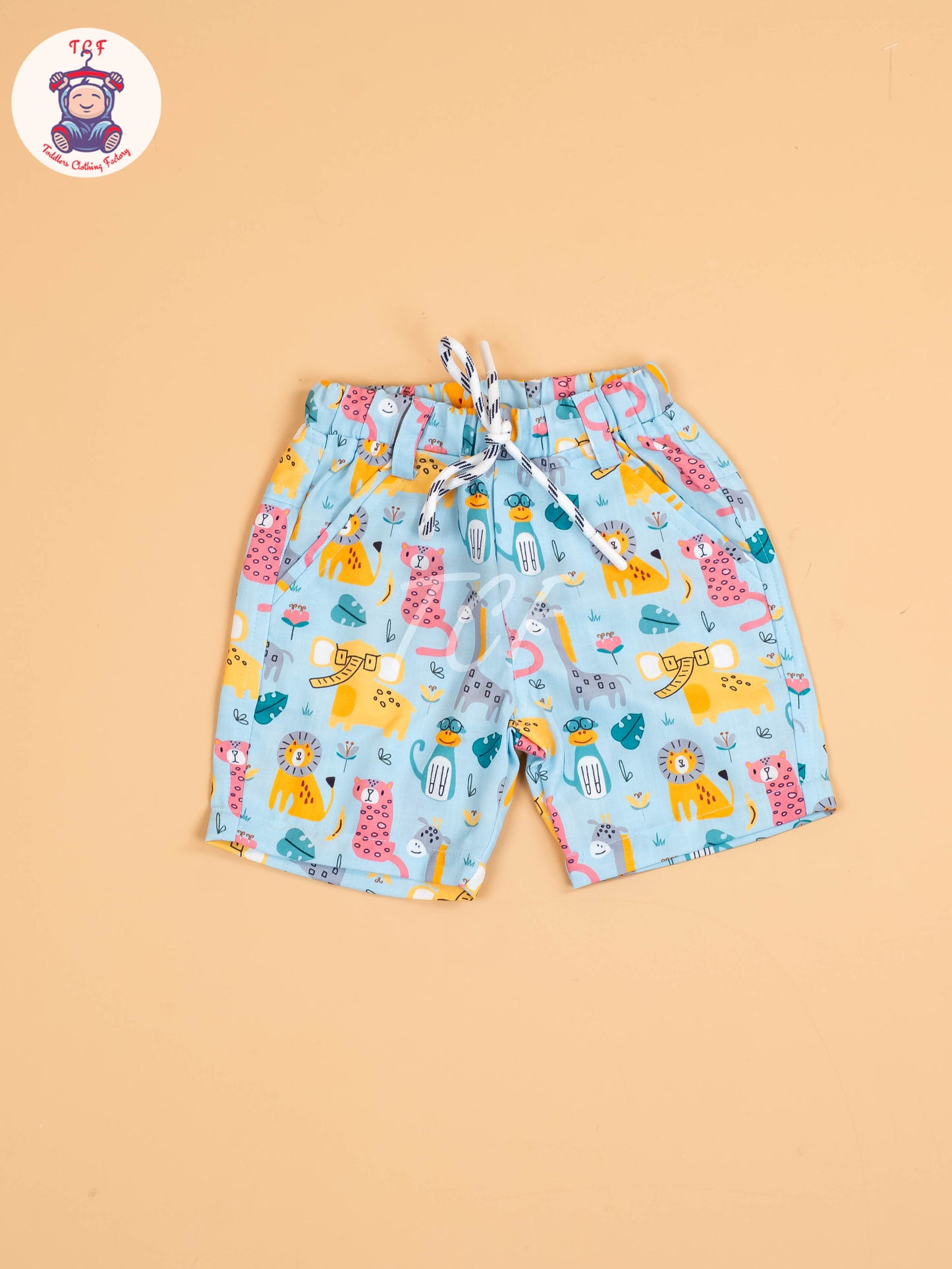 Blue Animal Printed - Boys Shirt & Shorts