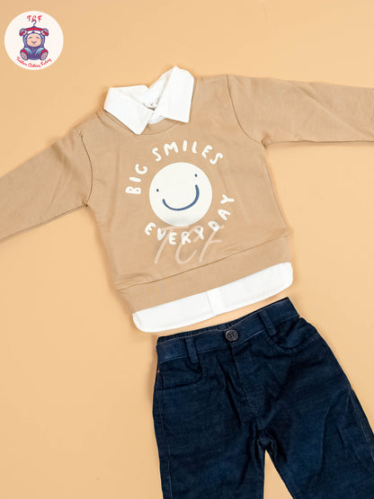 Light Brown - Boys Shirt & Pant