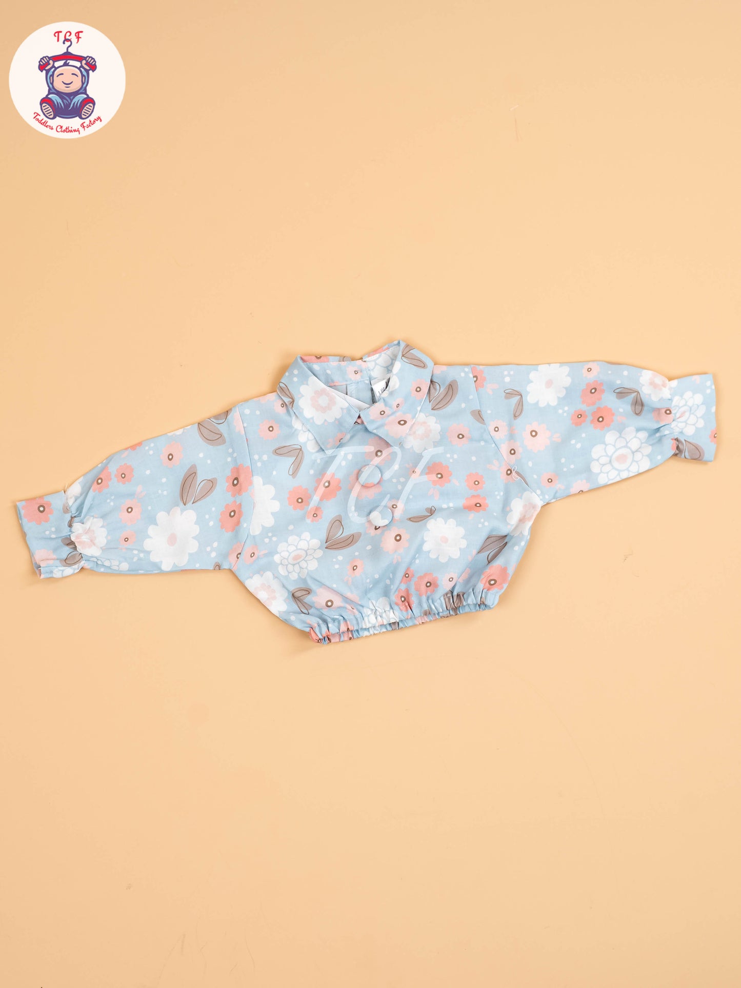 Light Blue Floral Printed - Girls Co-ords Sets